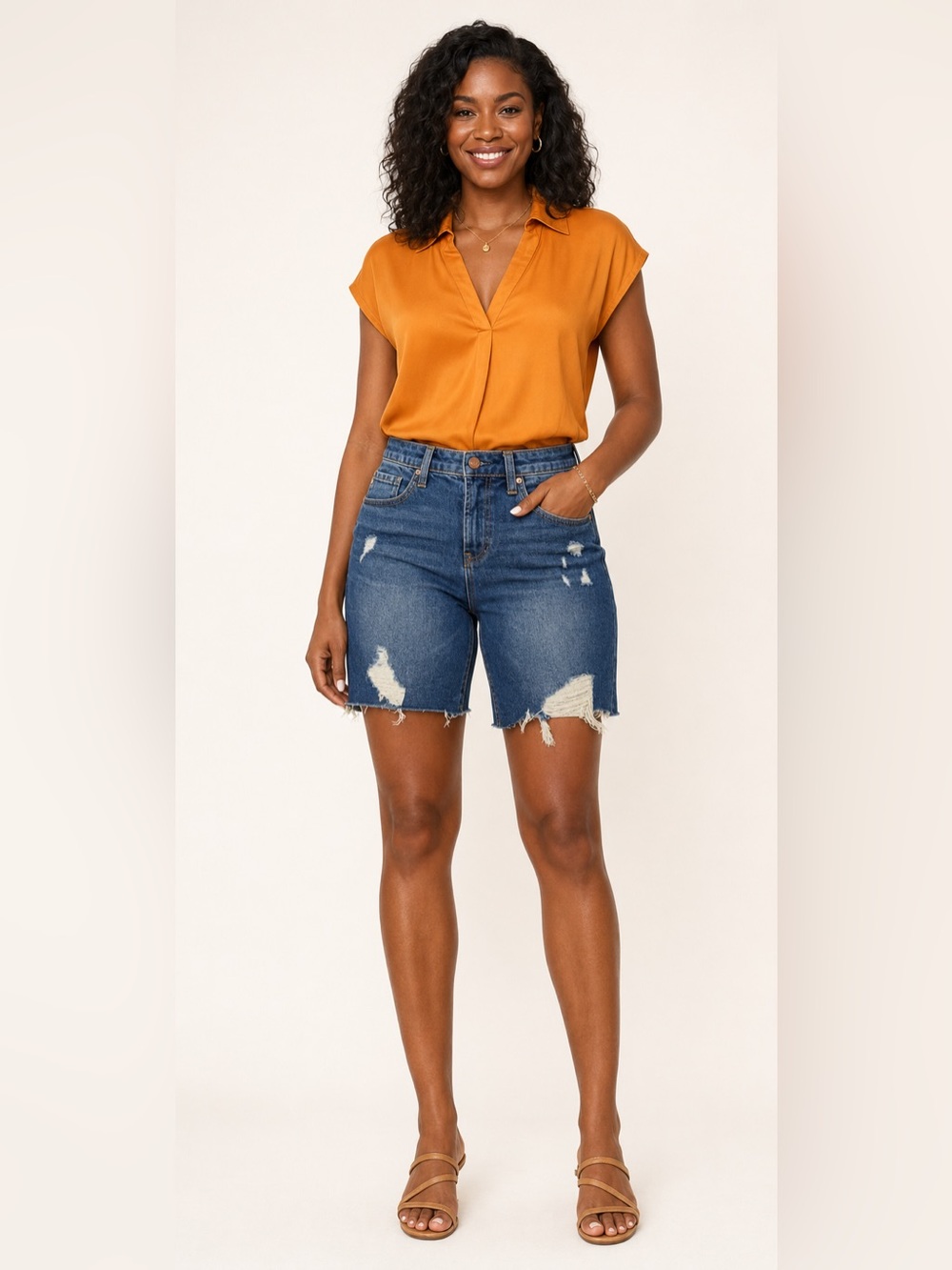 Dear John Blue Distressed Raw Hem Denim Shorts NWT Women’s Size 26